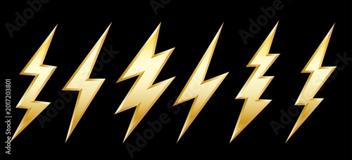 Golden lightning signs