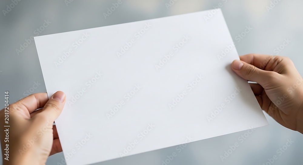 Obraz premium Hands holding plain white paper