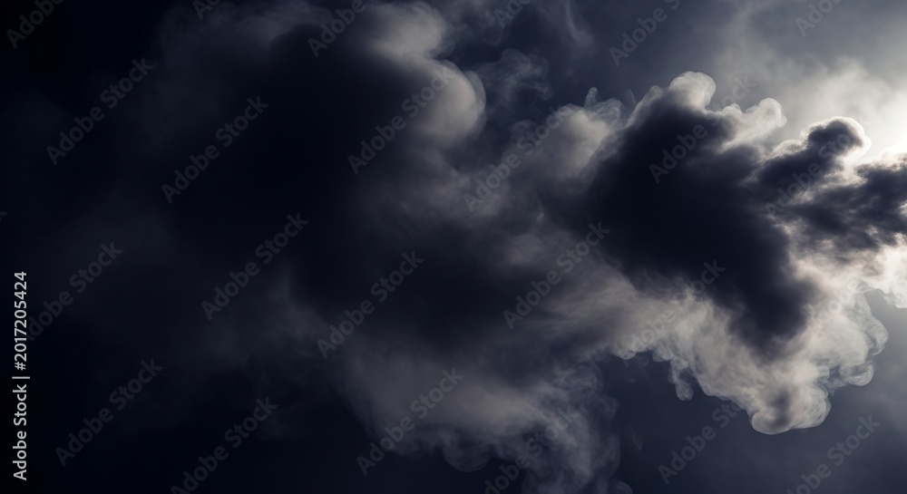 Fototapeta premium Dramatic dark clouds with sunlight peeking through