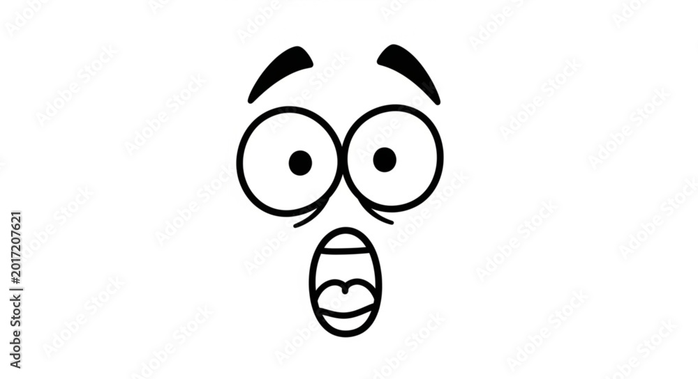 Foto Surprised Cartoon Face Expression.