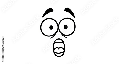 Fotografie Surprised Cartoon Face Expression.