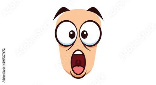 Tableau sur toile Surprised Cartoon Face with Wide Eyes and Open Mouth.
