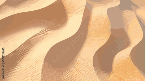 Fotografie Textured Sand Dunes Under Bright Sunlight Creating Dramatic Shadows And Light