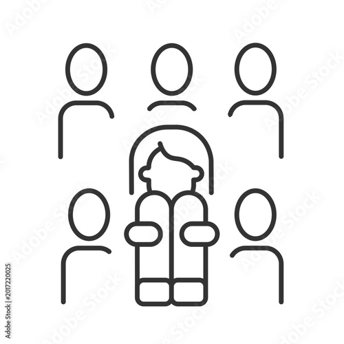 Foto Enochlophobia linear icon