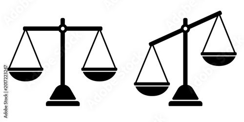 Photos vector balance scale icon set clip art isolated on transparent background