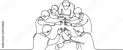 Photos Teamwork, unity, and collaboration: people joining hands in a circle for success
