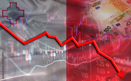 Foto Malta financial fall on economy market