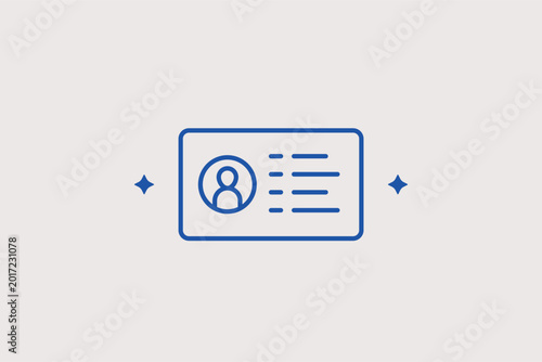Foto Student ID card line icon for campus security and library access identification