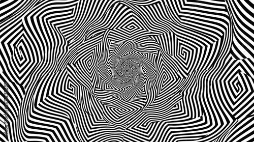 Fotografie Black and white optical illusion pattern.