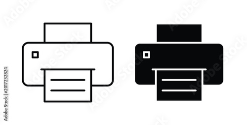 Print icon illustrations on white, Best for Design Projects