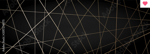 Bild auf Leinwand Chaotic straight random line composition in luxury golden colors
