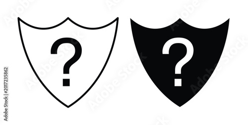 Foto Shield interrogation icon illustrations on white, Best for Design Projects