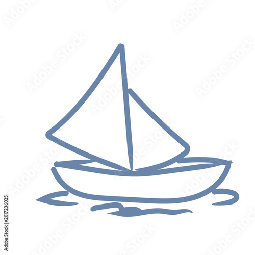 Boat sign symbol travel ui mascot logo icon doodle
