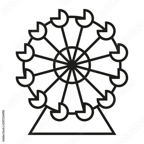 Ferris wheel line art vector icon