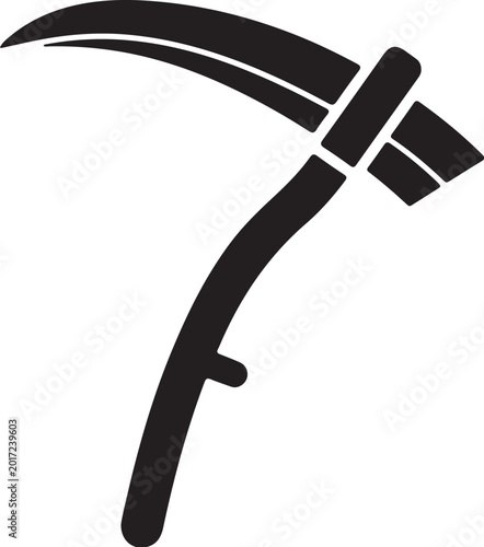Foto Silhouette design of a sharp farm harvest scythe reaper tool vector