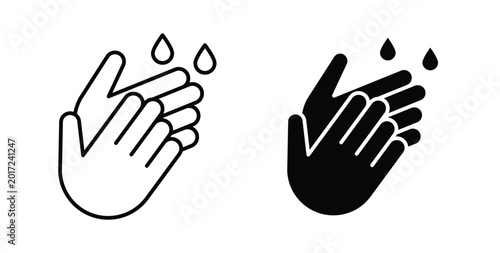 Foto Wash your hands icon illustrations on white, Best for Design Projects