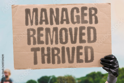 Cuadro en lienzo "Manager Removed Thrived" Teams frequently improve after redundant management positions are eliminated