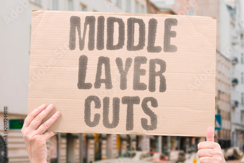Принти на полотні "Middle Layer Cuts" Flatter management hierarchies raise worker output and reduce overhead