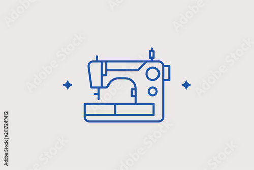 Tableau sur toile Electric sewing machine line icon for professional tailoring and home stitching projects