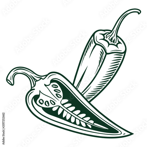 Obraz na płótnie green chili vector