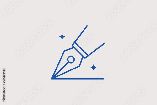 Tableau sur toile Fountain pen nib line icon for literature, calligraphy, and professional authorship