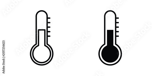 Foto Thermometer icon concept editable. Best for web ui design