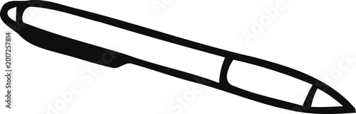 Foto Stylus pen drawing, simple outline on white background, digital art tool