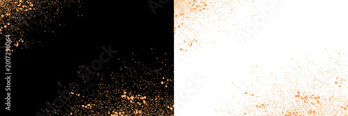 Tableau sur toile Golden particles splatter on transparent background for creative design