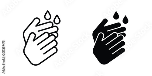 Foto Wash hands icon concept editable. Best for web ui design