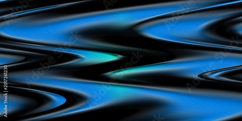 Billede på lærred Glassy gradient background, abstract blue and black liquid wave background with