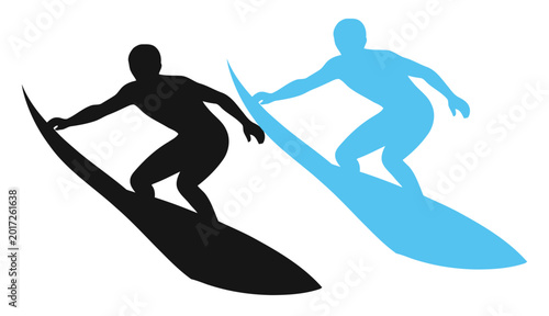 Foto Silhouettes of skier surfer and snowboarder with sports athletes in action vecto