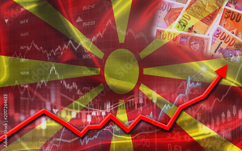 Photos Macedonian economic growth on financial graph