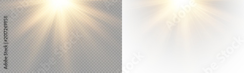 Canvastavla Vector transparent light flare, sunlight special lens flare light effect