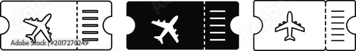 Photos Airplane ticket stubs with an airplane design on a white background
