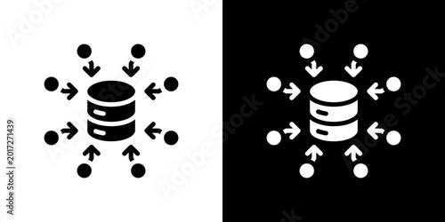 Fotografie Data Aggregation Icon Sheet Black And White