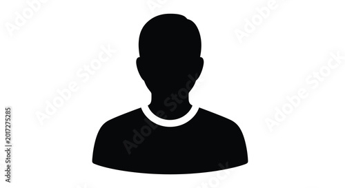 Konstfotografi Black silhouette of a man's head and shoulders on white background