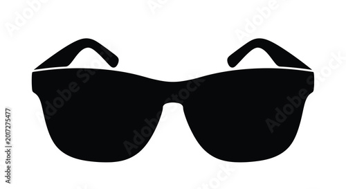 Foto Silhouette of trendy sunglasses on white background