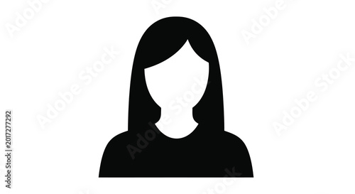 Female profile silhouette anonymous woman icon for user accounts and identity representation