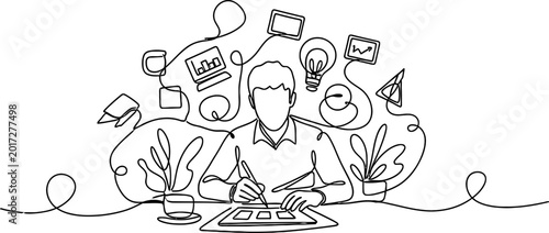 Φωτογραφία Creative process, brainstorming ideas, and digital art