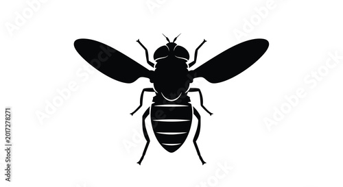 Tableau sur toile Bee silhouette illustration minimalist insect vector graphic for honeycomb and a