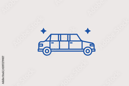 Fotografía Stretch limousine line icon for celebrity transport and high-profile arrivals