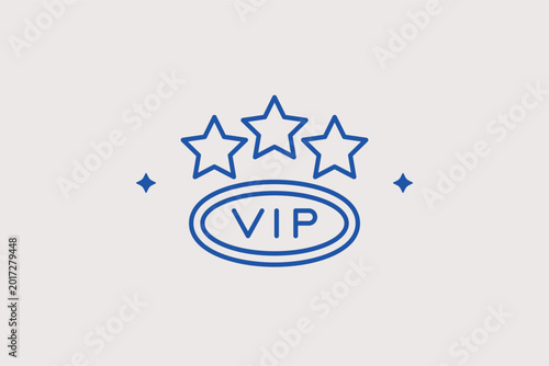 Cuadro en lienzo VIP stars emblem line icon for exclusive event access and celebrity status