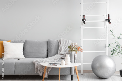 Interior of room with moder...