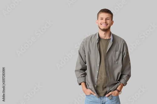 Handsome young stylish happ...