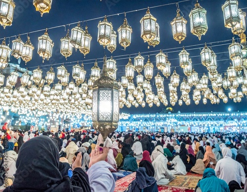 Traditional Islamic Mawlid Celebration with Lanterns and Spiritual Atmosphere