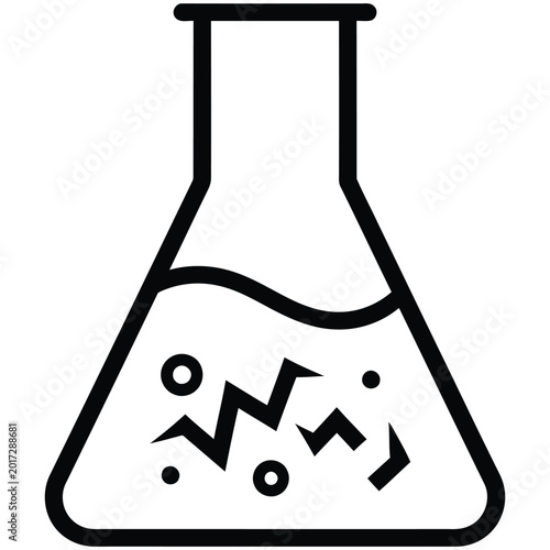 Принти на полотні Scientific lab flask icon with chemical reaction symbol chemistry laboratory