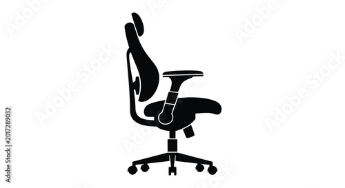Foto Ergonomic office chair silhouette modern design for workspace comfort and produc