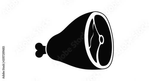 Foto Ham hock silhouette isolated black and white meat illustration for butcher shops