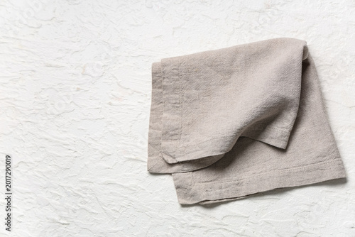 Grey napkin on white backgr...