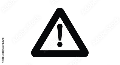 Free Download Warning sign silhouette black triangle with exclamation point on white background - GFXLoad